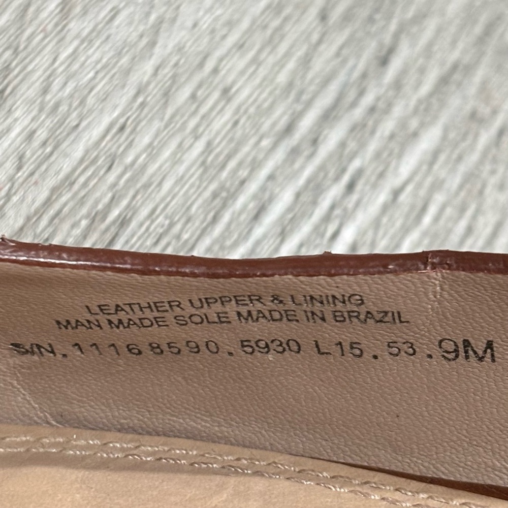 Tory Burch Lowell 2 Snakeskin-Embossed Leather Flats Brown - Size 9M, GUC - Picture 9 of 10